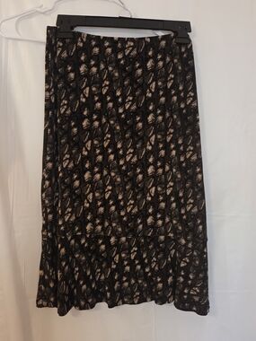 George Woman's Olive Print Skirt - Medium (8/10) Elastic Waist